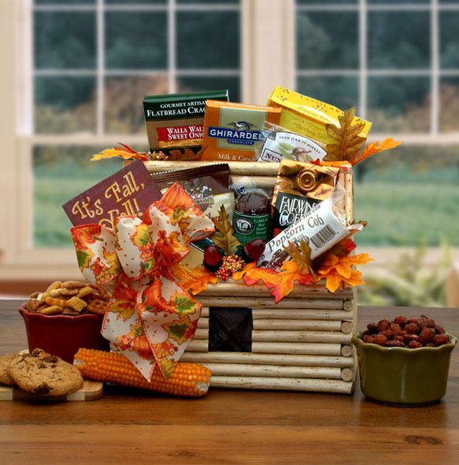 fall gift basket, thanksgiving gift basket, fall snack basket