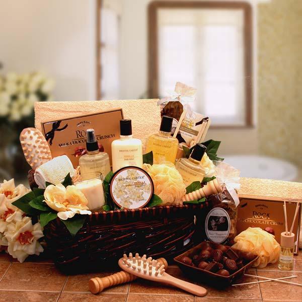 gift for her, spa gift basket, pamper gift basket, spa basket