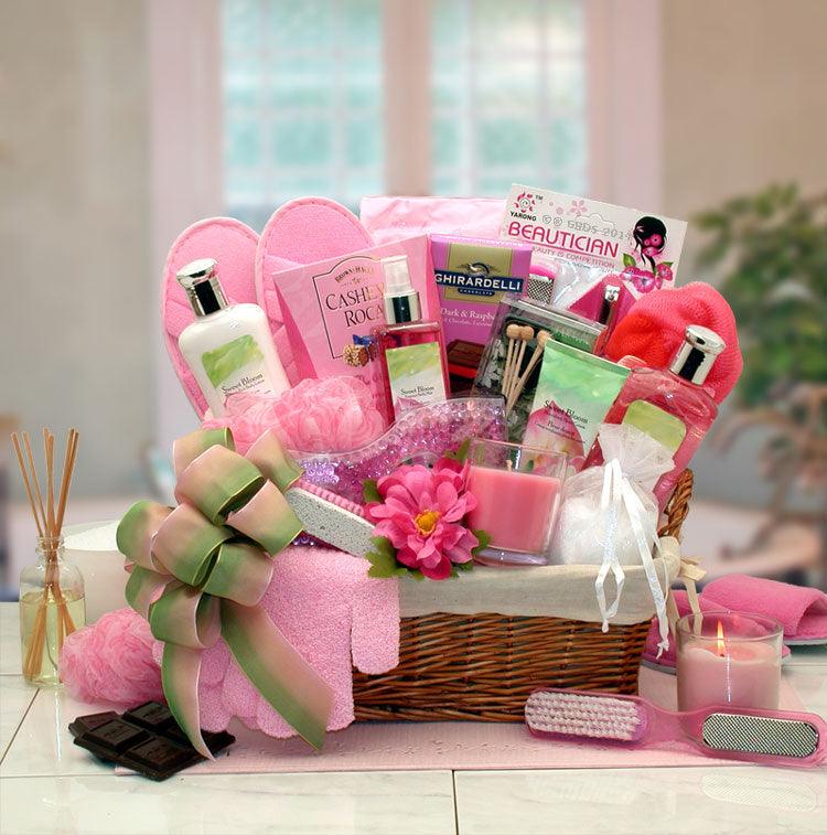 gift for her, spa gift basket, pamper gift basket, spa basket