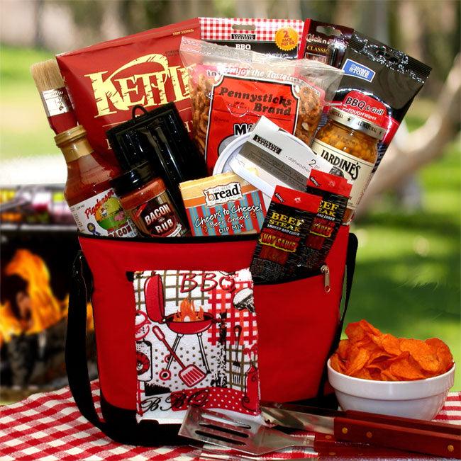 bbq gift basket, barbecue gift basket, barbecue gift, fathers day gift, gift for man, gift for him, gift for dad, gourmet fruit, corporate gift
