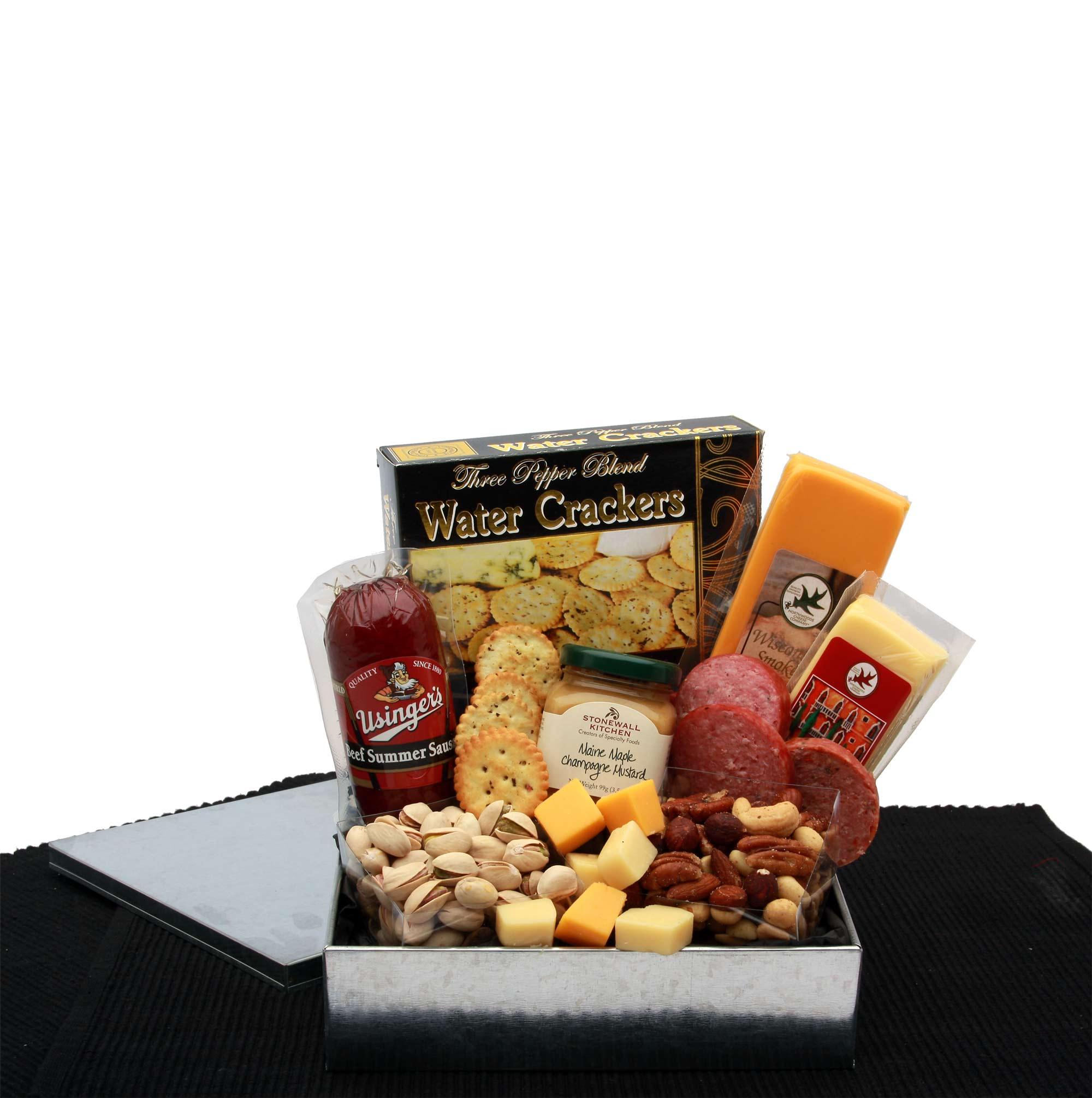 meat and cheese board, meat and cheese gift, sausage and cheese gift