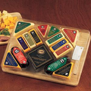 meat and cheese board, meat and cheese gift, sausage and cheese gift