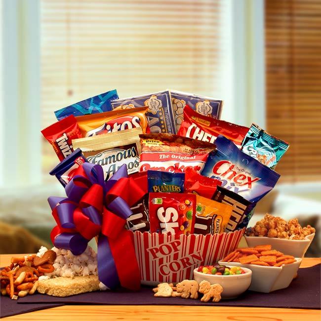 snack basket, junk food basket, snack gift basket, food basket, snack gift