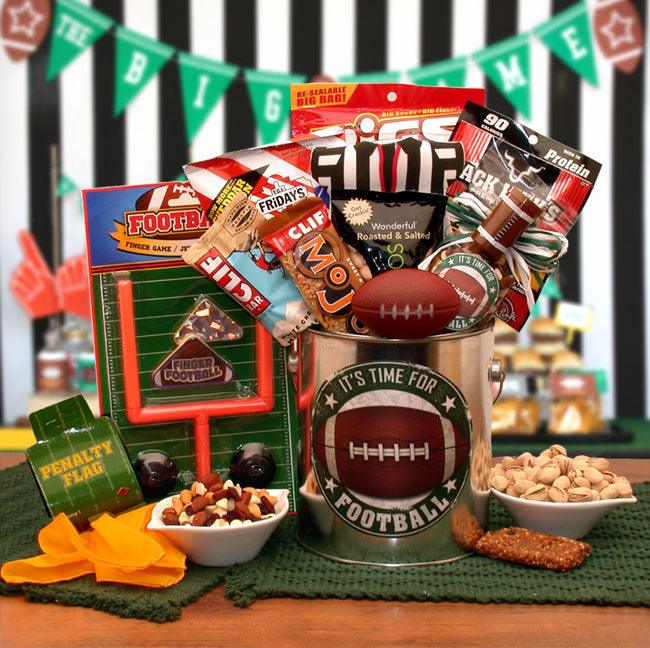 football gift, football gift basket, football  gift idea, gift for him, gift for dad, father's day gift