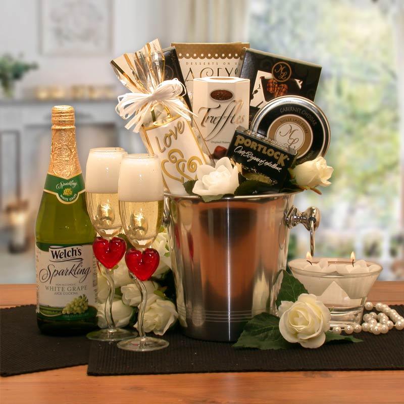 wedding gift basket, wedding basket, romantic gift, couples gift, romantic evening gift